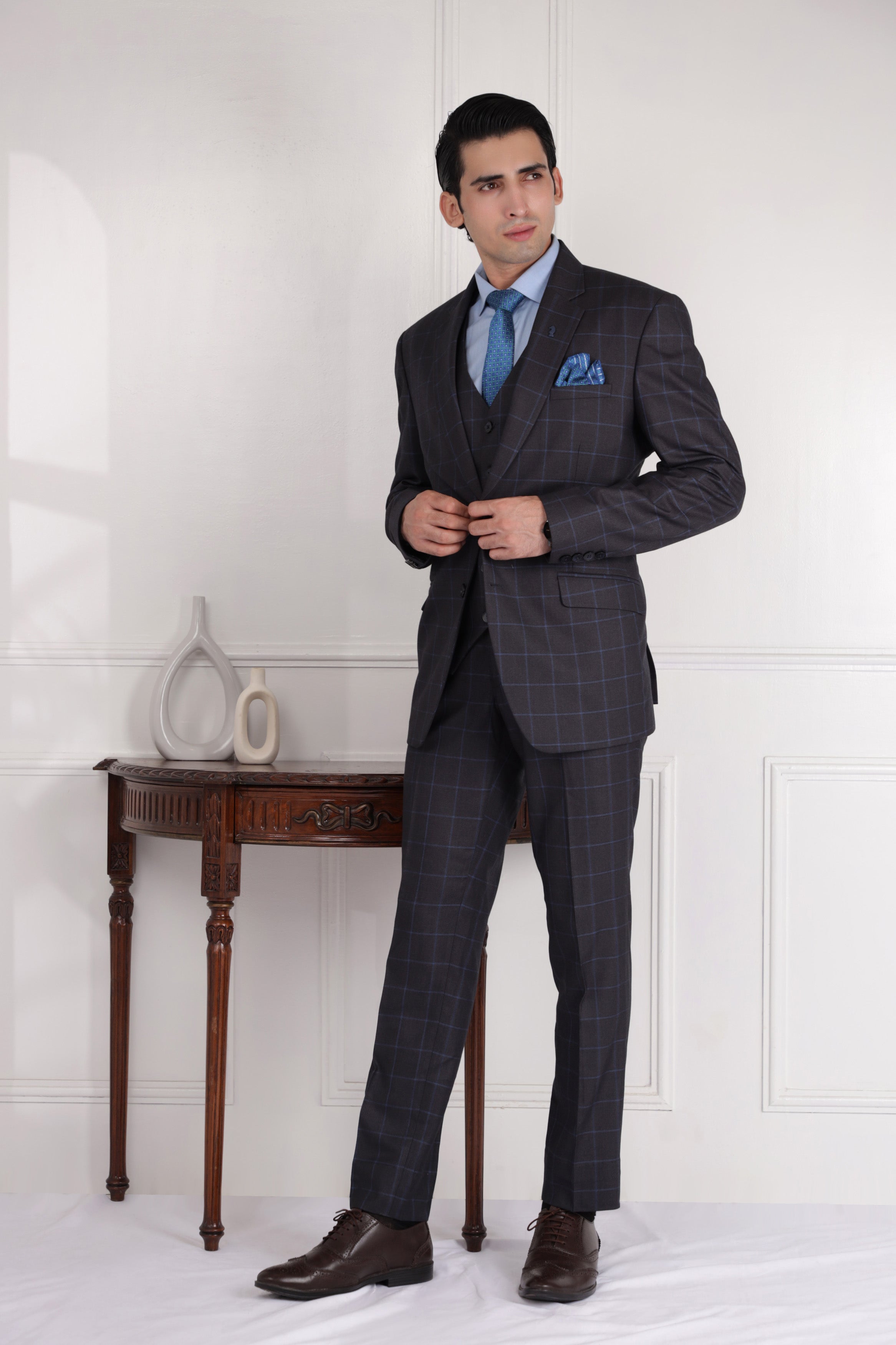 Louis Philippe Suits & Blazers, Louis Philippe Grey Waistcoat for Men at  Louisphilippe.com